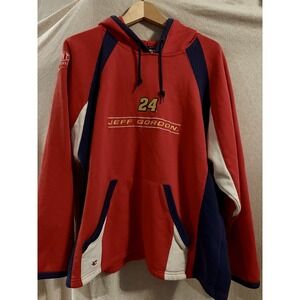 Chase Nascar Hoodie Sweater Jeff Gordon #24  L Red Pockets Dupont